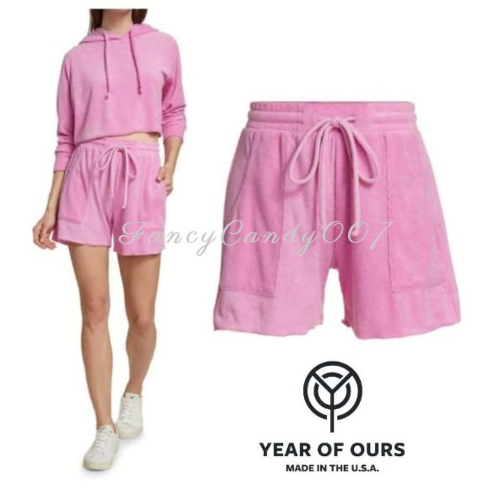 🌼Year Of Ours Poolside Terry Pocket Shorts, Size Large Pink